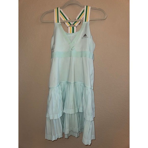 Adidas x Stella McCartney Barricade Aqua Pleated Tennis Dress‎ Size 8 - Picture 1 of 8